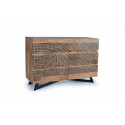 6 Drawer Chest Wood, Brown Iron 125x40x86cm