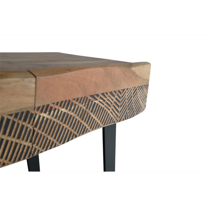Konsole mit 2 Schubladen Holz, Eisen Braun 110x40x77cm