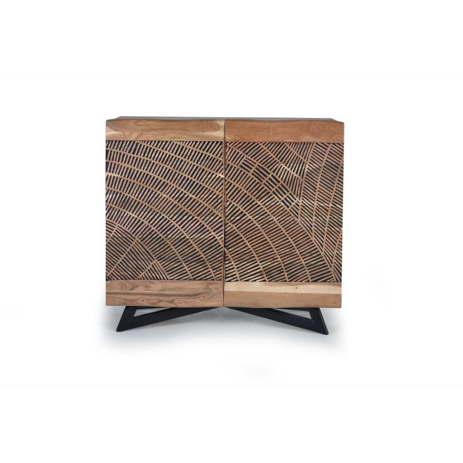 Buffet Bois, Fer Marron 90x40x86cm