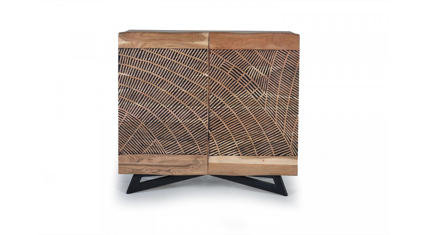 Anrichte Holz, Eisen Braun 90x40x86cm
