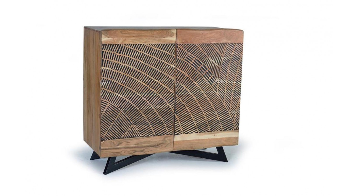 Anrichte Holz, Eisen Braun 90x40x86cm