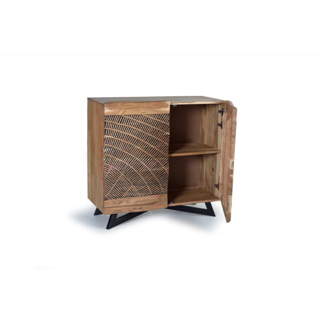 Anrichte Holz, Eisen Braun 90x40x86cm