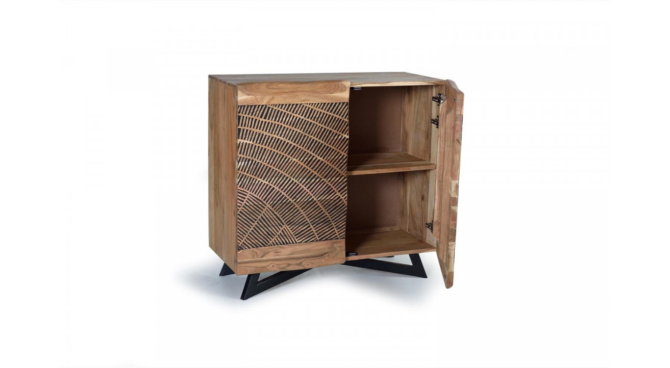 Anrichte Holz, Eisen Braun 90x40x86cm
