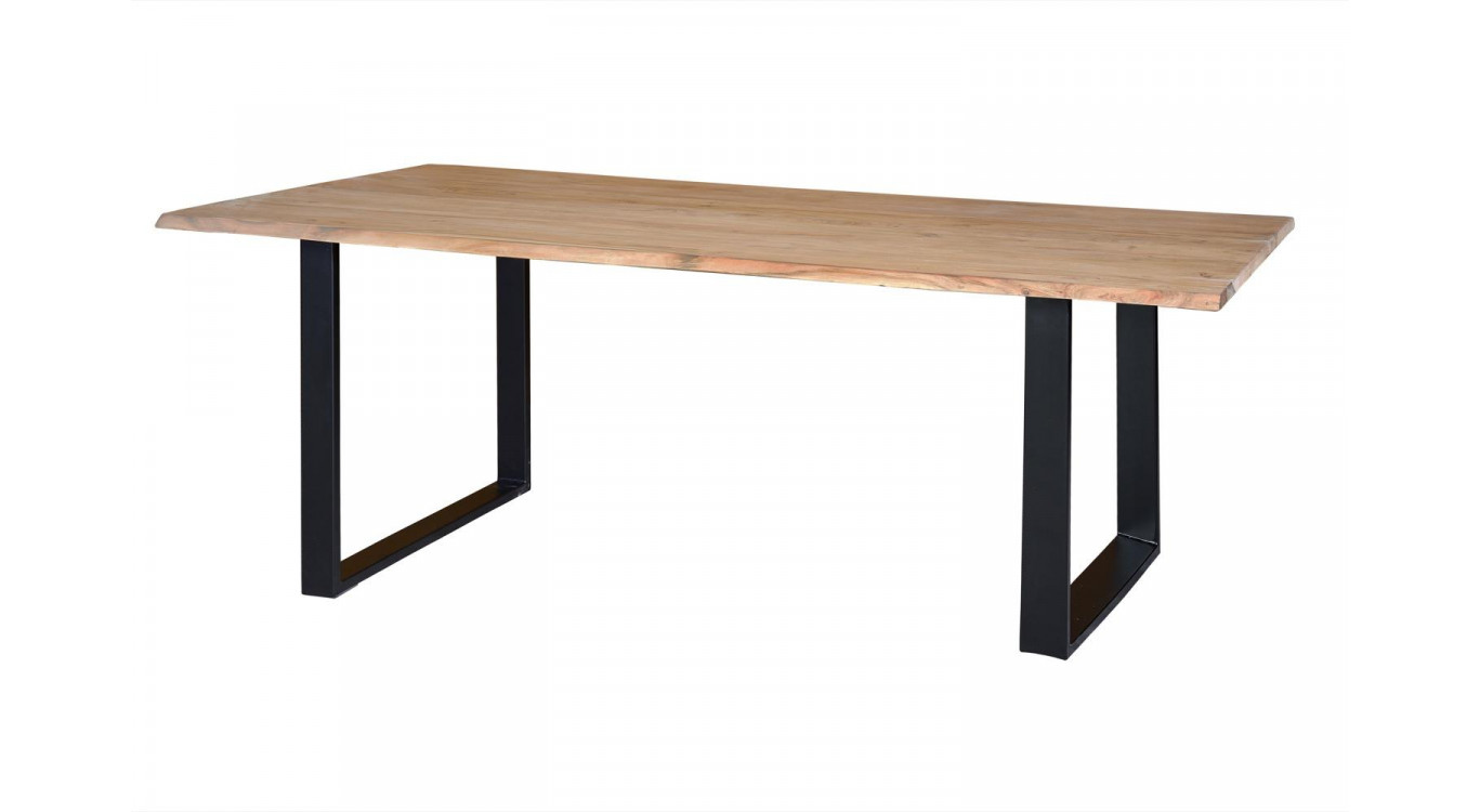Table à Manger Bois, Fer Marron 200x100x76cm