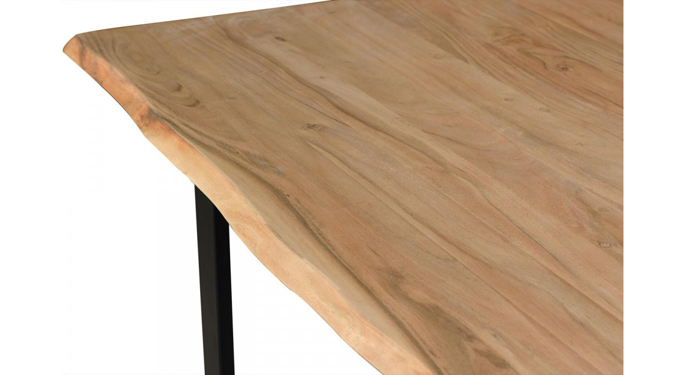 Table à Manger Bois, Fer Marron 200x100x76cm