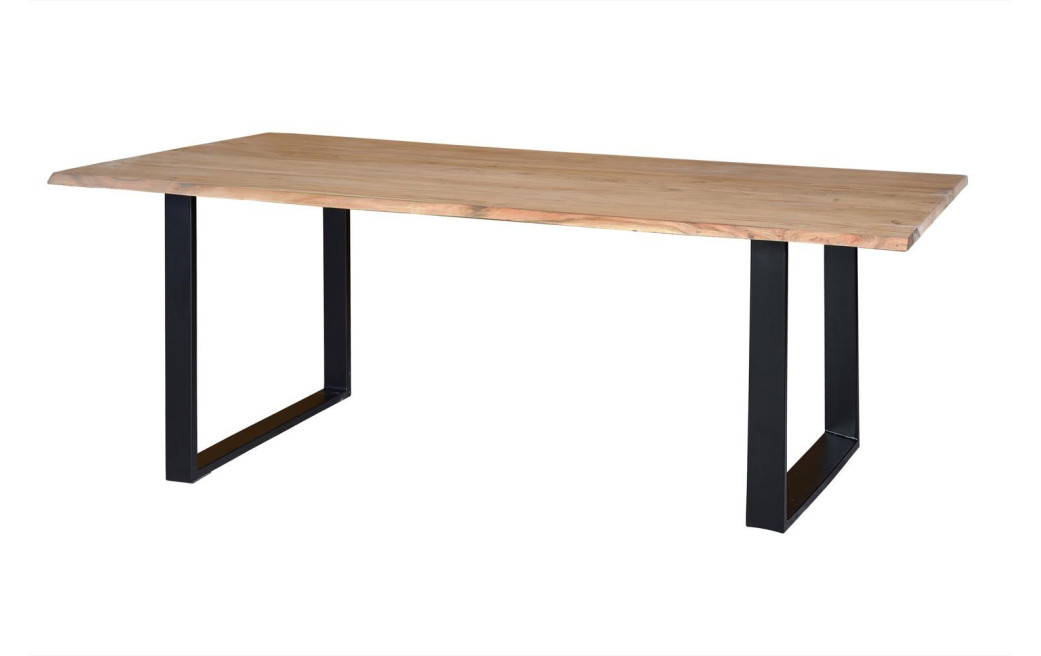 Table à Manger Bois, Fer Marron 140x80x76cm