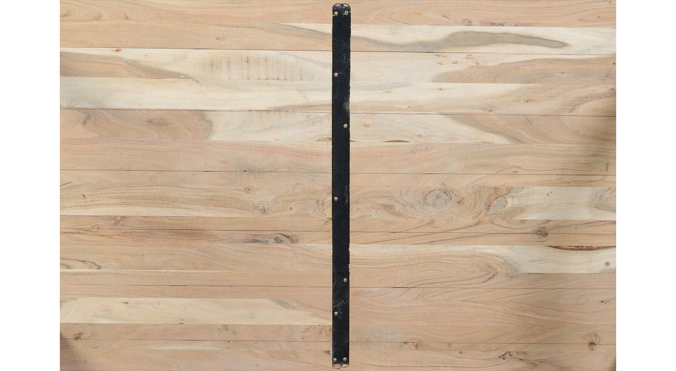 Table à Manger Bois, Fer Marron 140x80x76cm