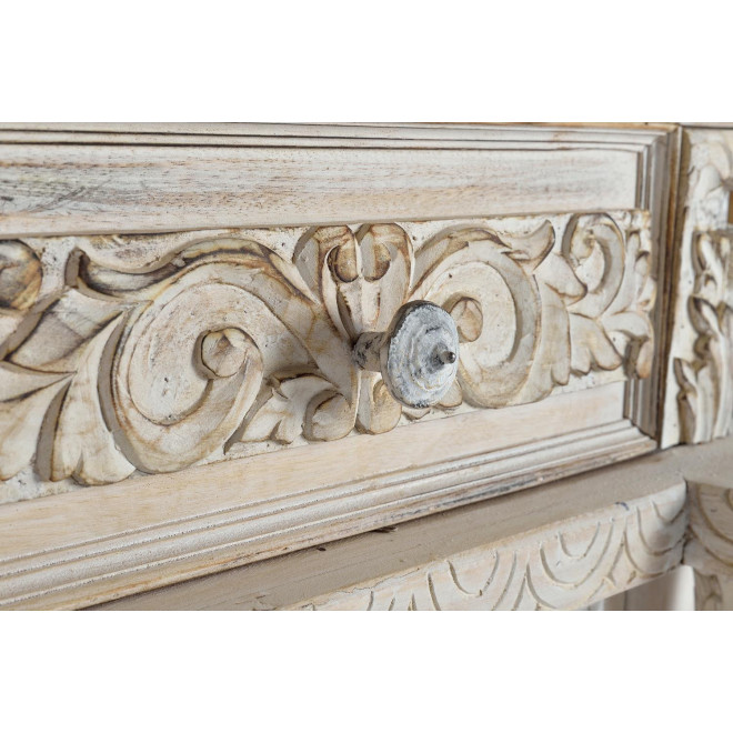 Buffet 2 Tiroirs Bois Blanc 120x45x100cm