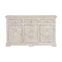 Credenza a 3 cassetti in legno bianco 150x40x90cm