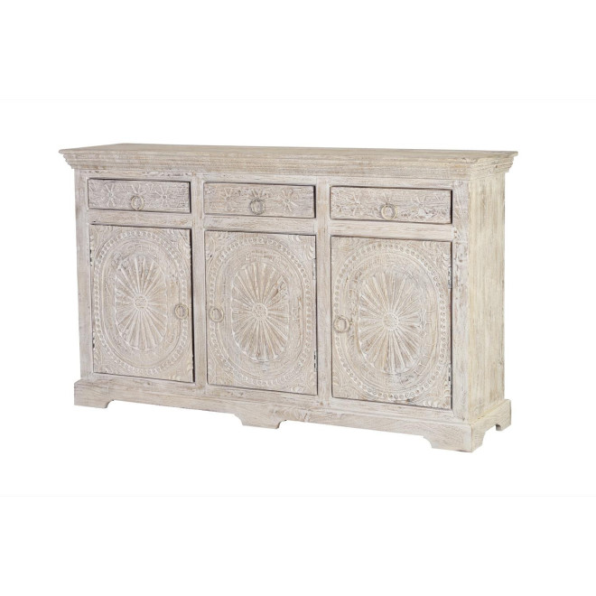 Buffet 3 Tiroirs Bois Blanc 150x40x90cm