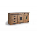 Credenza a 3 cassetti Legno, Ferro Marrone 165x45x80cm