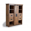 Armario 4 Cajones Madera, Hierro Marrón 140x45x170cm
