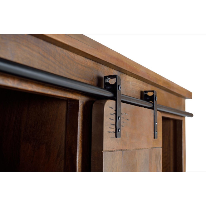 Schrank 4 Schubladen Holz, Eisen Braun 140x45x170cm