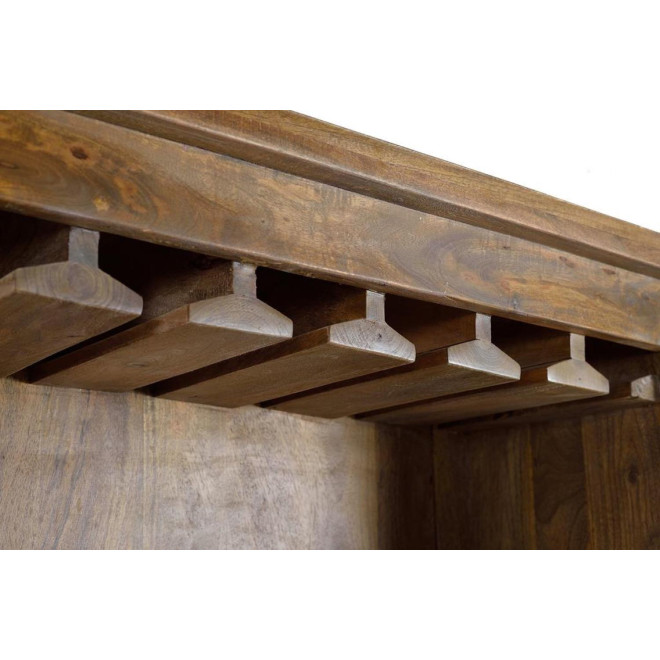 Geschirrschrank mit 2 Schubladen Holz, Eisen Braun 75x38x170cm