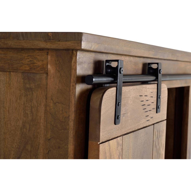 Vaisselier 3 Tiroirs Bois, Fer Marron 90x45x150cm
