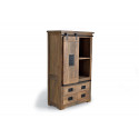 3 Drawer Chest Wood, Brown Iron 90x45x150cm