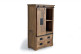 Cómoda 3 Cajones Madera, Hierro Marrón 90x45x150cm
