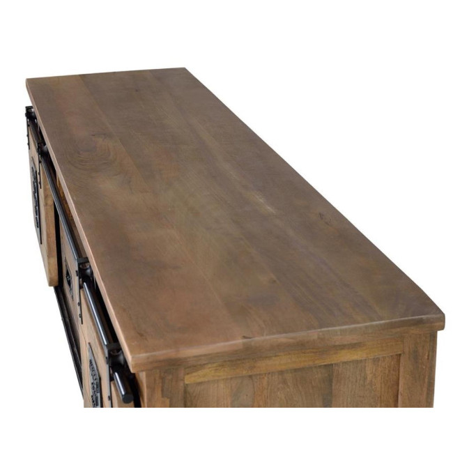 TV-Möbel 1 Schublade Holz, Eisen Braun 180x50x55cm