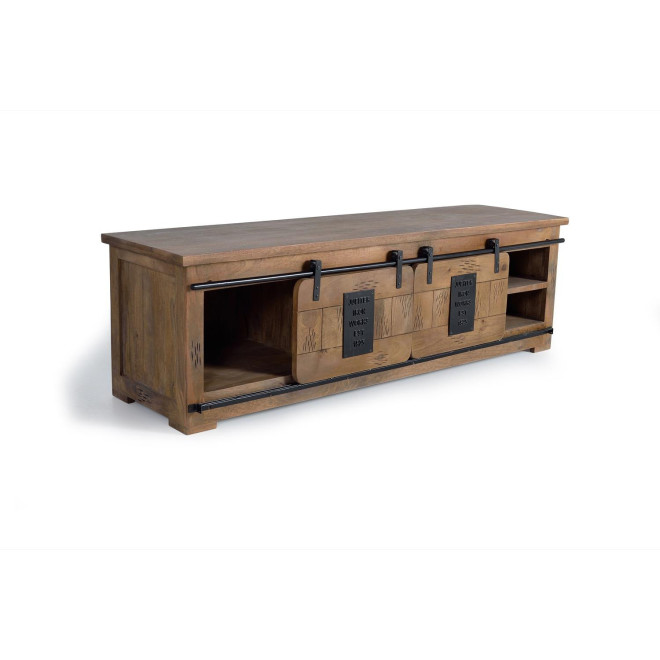 TV-Möbel 1 Schublade Holz, Eisen Braun 180x50x55cm