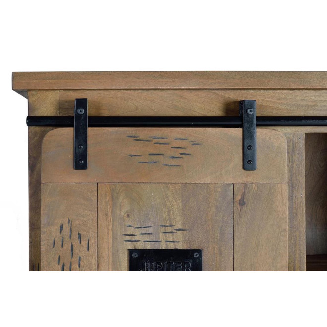 Schrank 3 Schubladen Holz, Eisen Braun 150x45x160cm