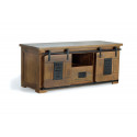 TV Stand 1 Drawer Wood, Brown Iron 130x50x55cm