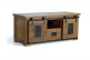 Meuble TV 1 Tiroir Bois, Fer Marron 130x50x55cm