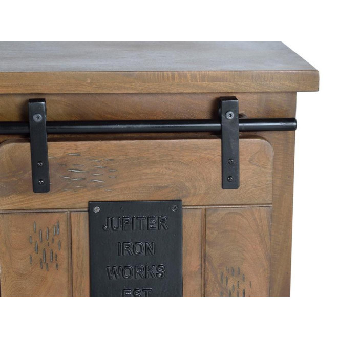 TV-Möbel 1 Schublade Holz, Eisen Braun 130x50x55cm