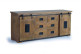 Truhe 6 Schubladen Holz, Eisen Braun 190x45x80cm