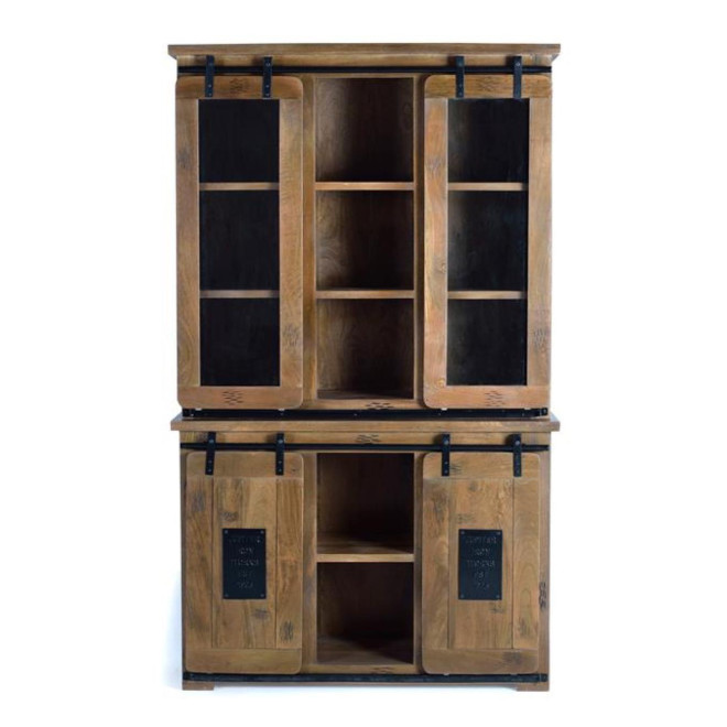 Vaisselier Bois, Fer Marron 120x47x200cm