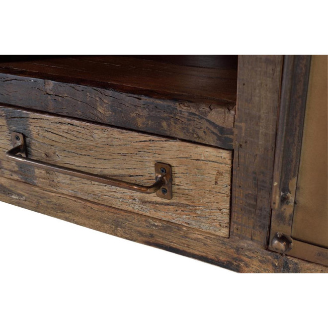 Meuble TV 1 Tiroir Bois Marron 150x40x60cm