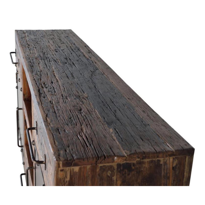 Bahut 3 Tiroirs Bois Marron 180x40x90cm