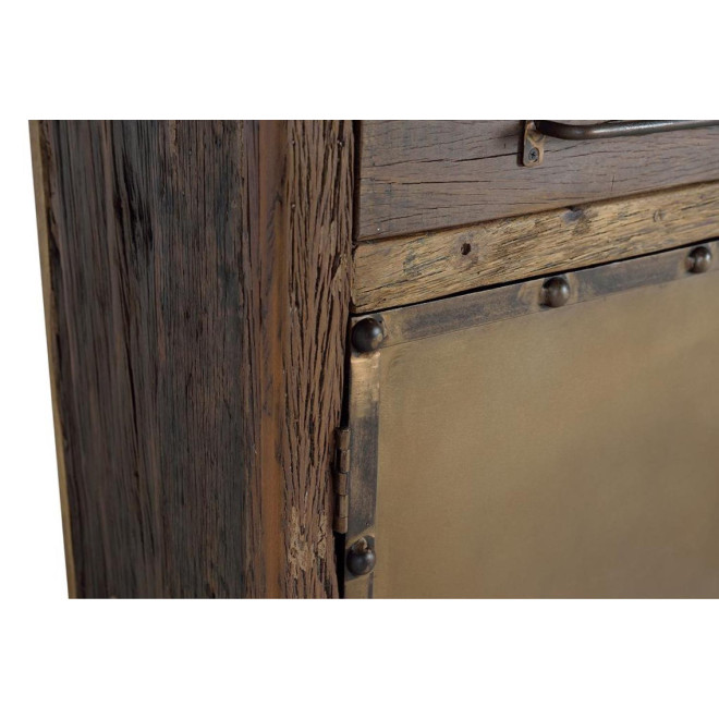 Truhe 3 Schubladen Holz Braun 180x40x90cm