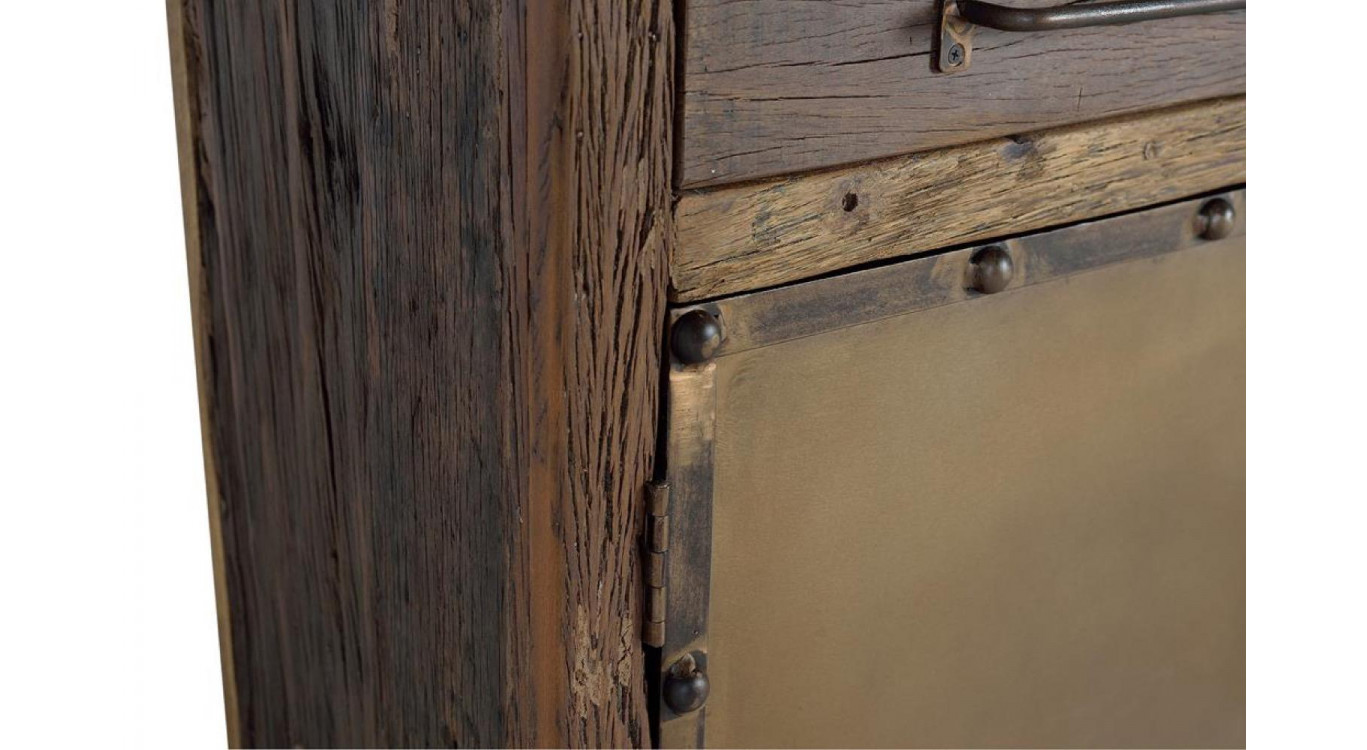 Bahut 3 Tiroirs Bois Marron 180x40x90cm
