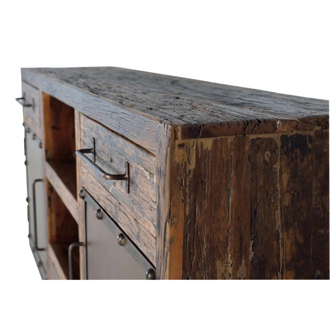 Truhe 3 Schubladen Holz Braun 180x40x90cm
