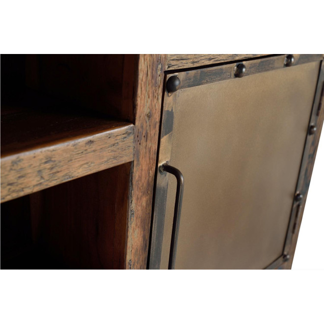 Truhe 3 Schubladen Holz Braun 180x40x90cm