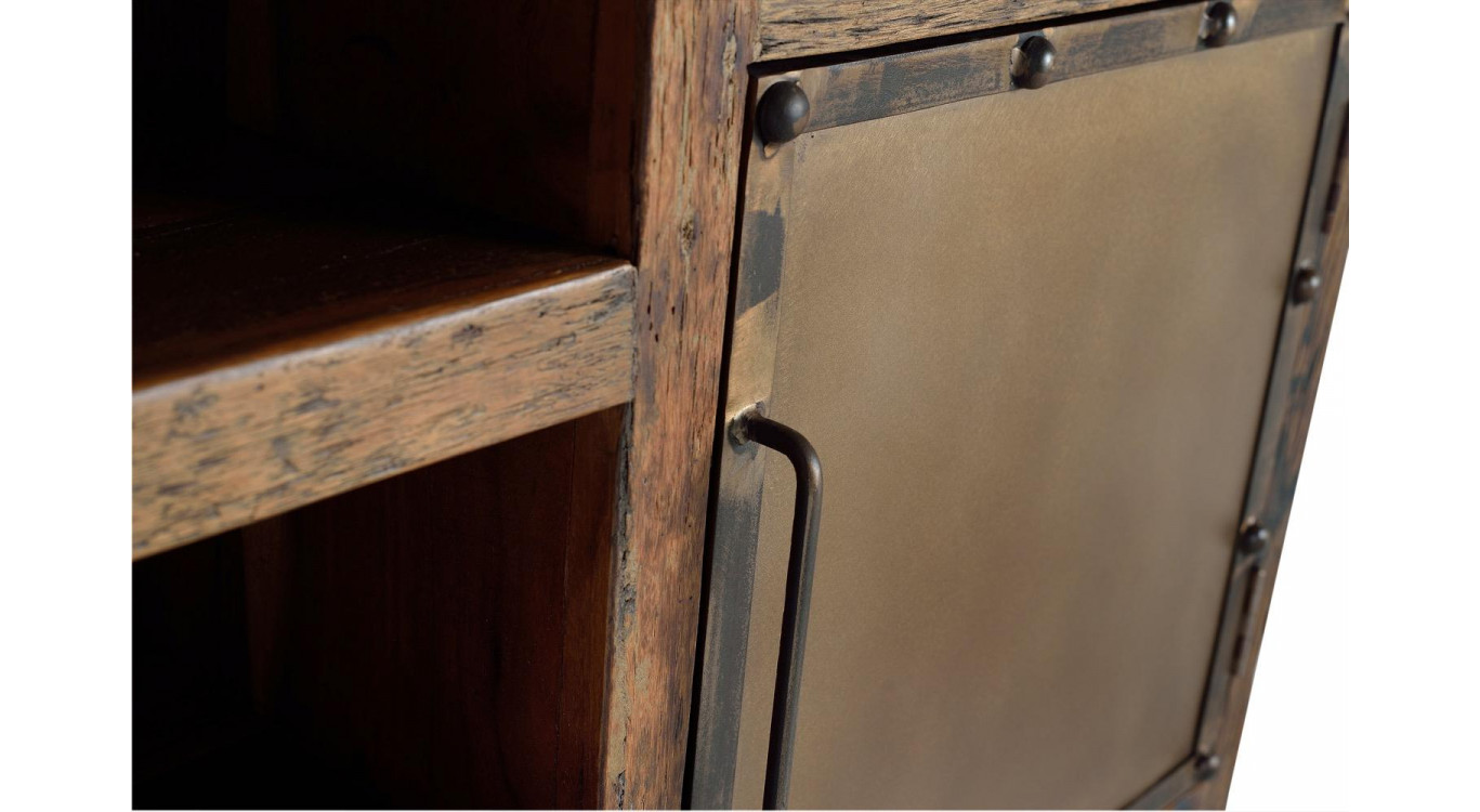 Truhe 3 Schubladen Holz Braun 180x40x90cm