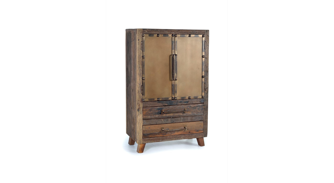 Anrichte mit 2 Schubladen Holz Braun 75x40x120cm