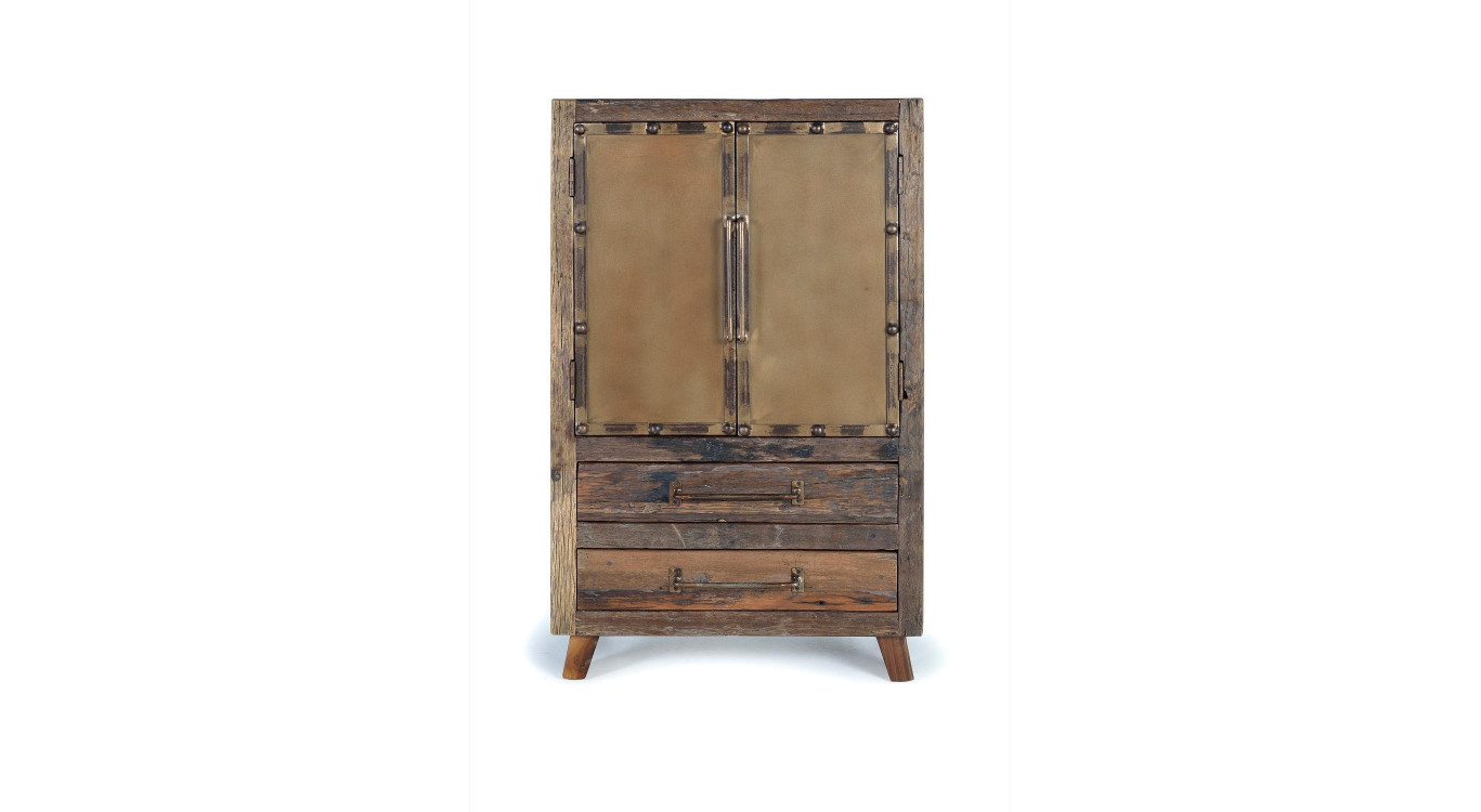 Anrichte mit 2 Schubladen Holz Braun 75x40x120cm