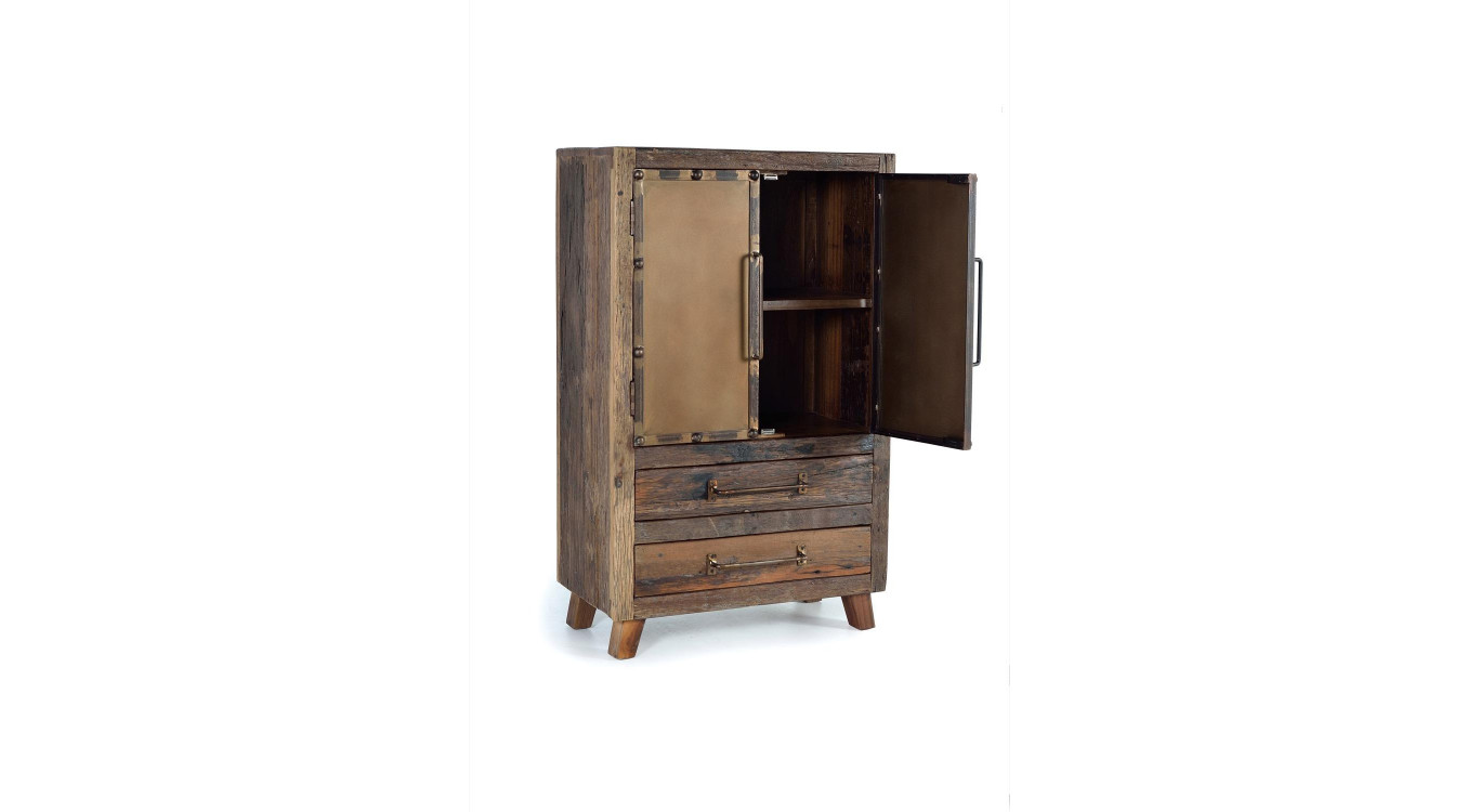 Anrichte mit 2 Schubladen Holz Braun 75x40x120cm
