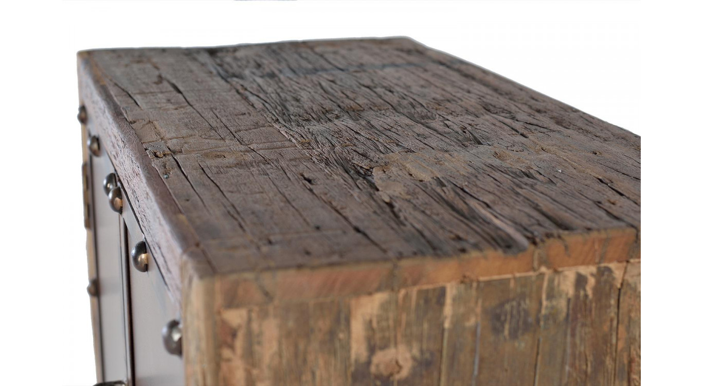 Anrichte mit 2 Schubladen Holz Braun 75x40x120cm