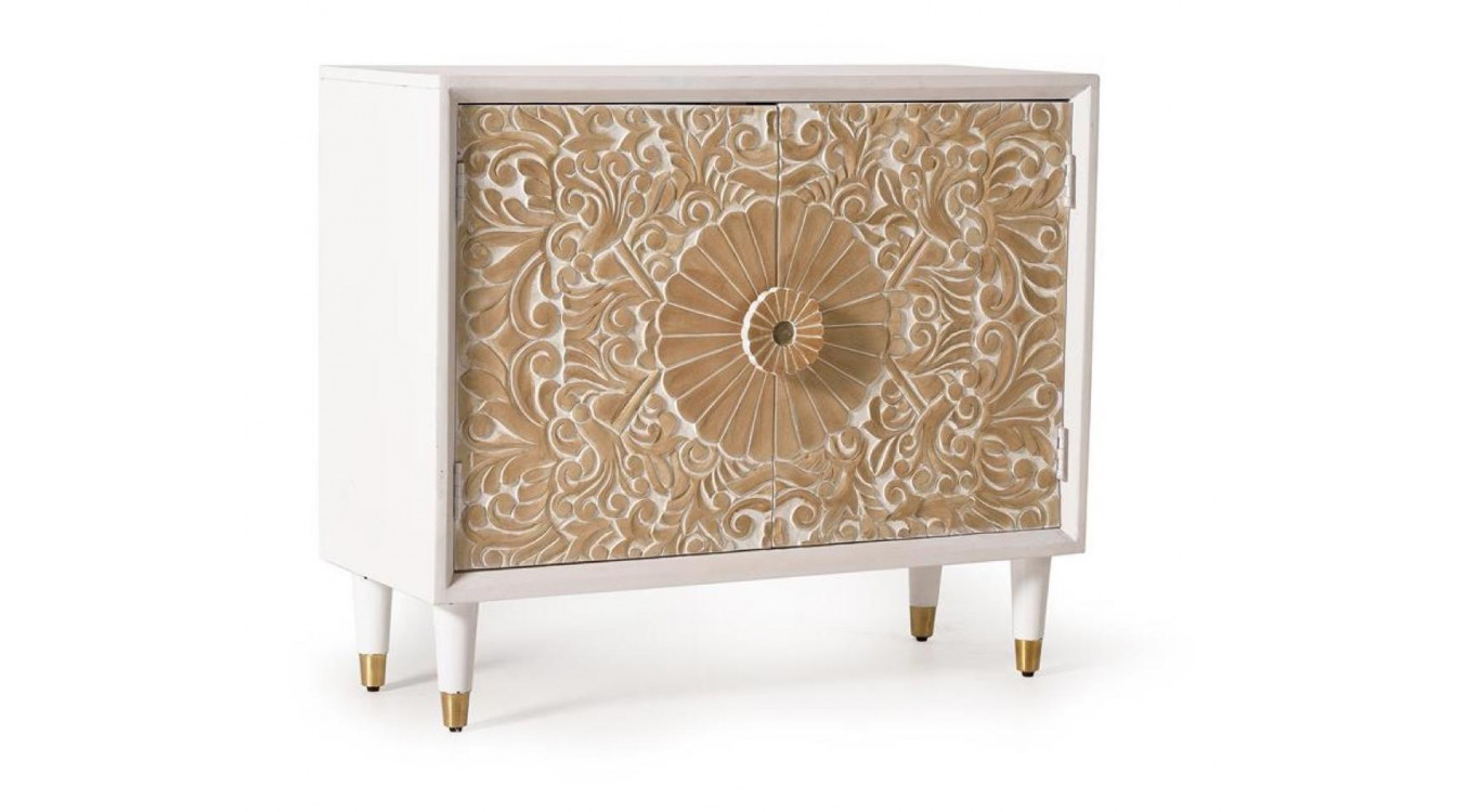 Buffet Bois Blanc 90x35x76cm