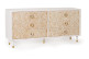 Truhe mit 6 Schubladen Holz Weiß 170x40x80cm