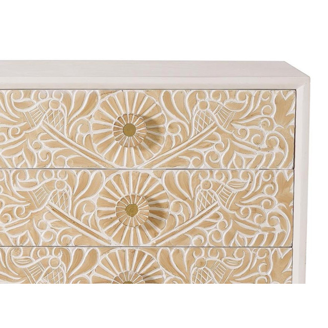 Bahut 6 Tiroirs Bois Blanc 170x40x80cm