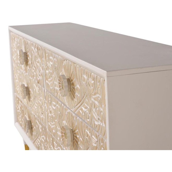 Bahut 6 Tiroirs Bois Blanc 170x40x80cm