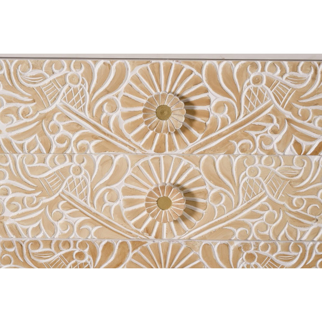 Bahut 6 Tiroirs Bois Blanc 170x40x80cm