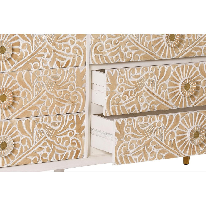 Bahut 6 Tiroirs Bois Blanc 170x40x80cm