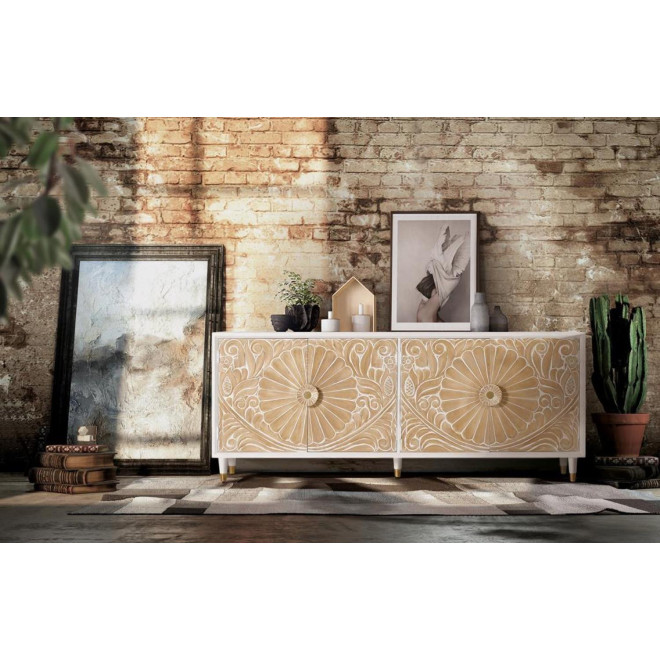 Bahut Bois Blanc 190x40x80cm