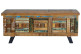 Cassapanca in legno e ferro marrone 116x40x47cm
