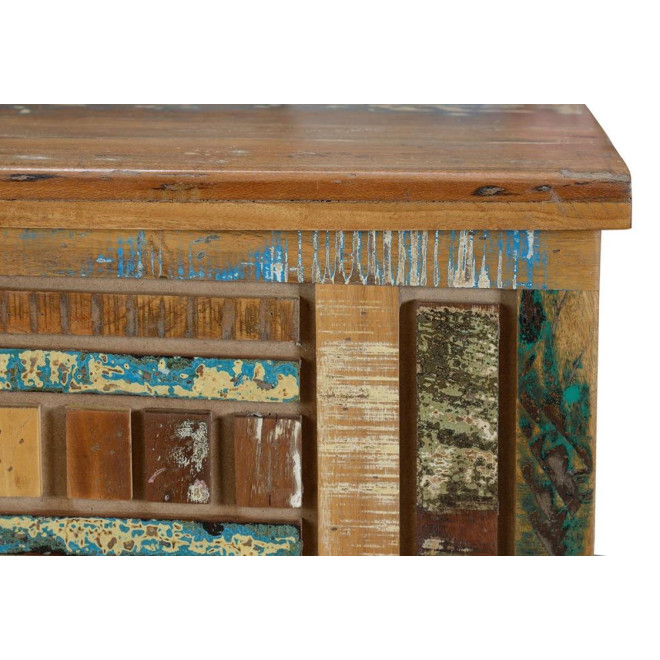 Coffre Bois et Fer Marron 116x40x47cm