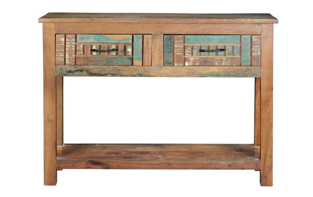 Console 2 Tiroirs BoisMarron 106x33x76cm